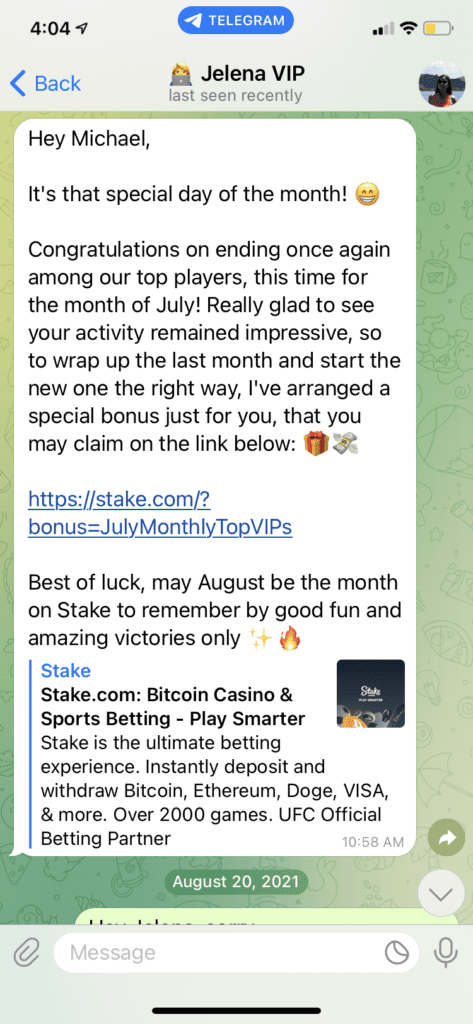 Stake Casino VIP Program August_20